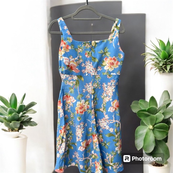 Talbots Petite Floral Linen Blend Dress Size 8 - Picture 2 of 2